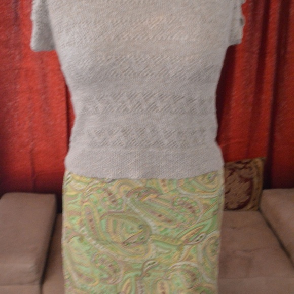 Hand Knitted Sweater - Large - Pale green/tan - Picture 4 of 8